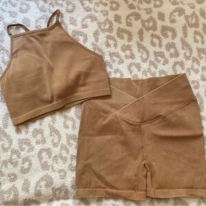 Joy Lab Light Brown Workout Set Size Large